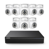 10 Channel 4K PoE Security Camera System with 8 Cameras, 8MP Outdoor Pan-Tilt IP Cameras, AI Detection, Smart Tracking, Color Night Vision, H.265+, Two-Way Audio